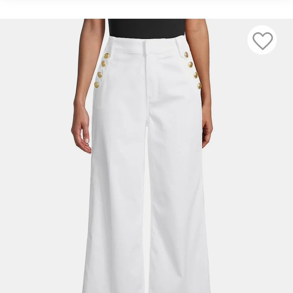 Elegant White Wide-Leg Cropped Sailor Pants